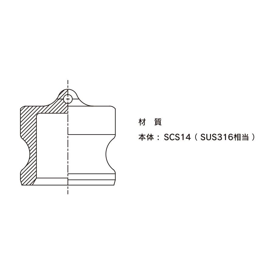 トヨックス カムロック 634-A-SST 1-1/2" ダストプラグアダプター ステンレススチール_1
