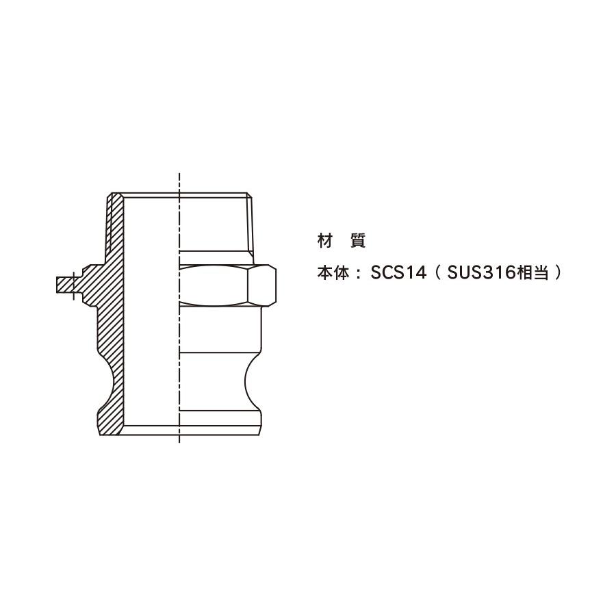 トヨックス カムロック 633-FB-SST 3" オネジアダプター ステンレススチール_1