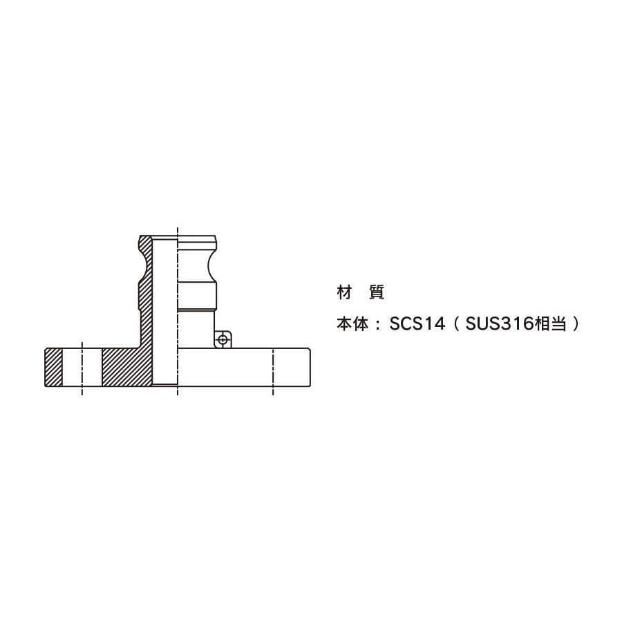 トヨックス　カムロック　633-LAS-SST　ステンレススチール　1&quot;　フランジアダプター