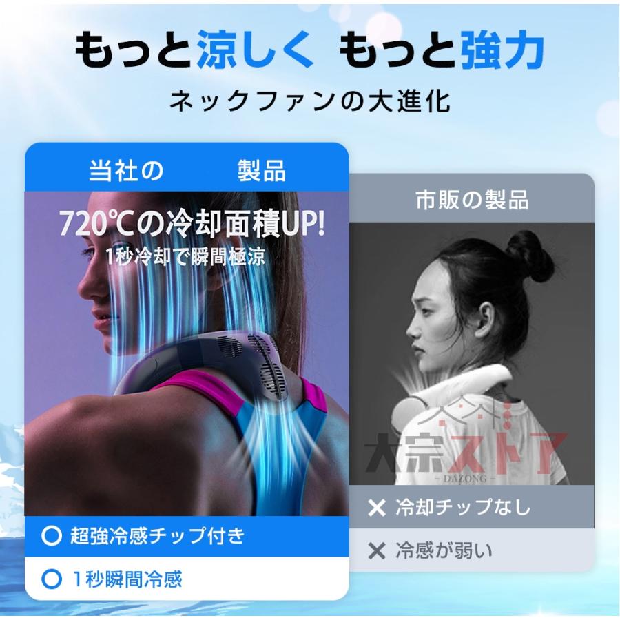 ネッククーラー 首掛け 扇風機 背中送風 羽なし 最強 冷却