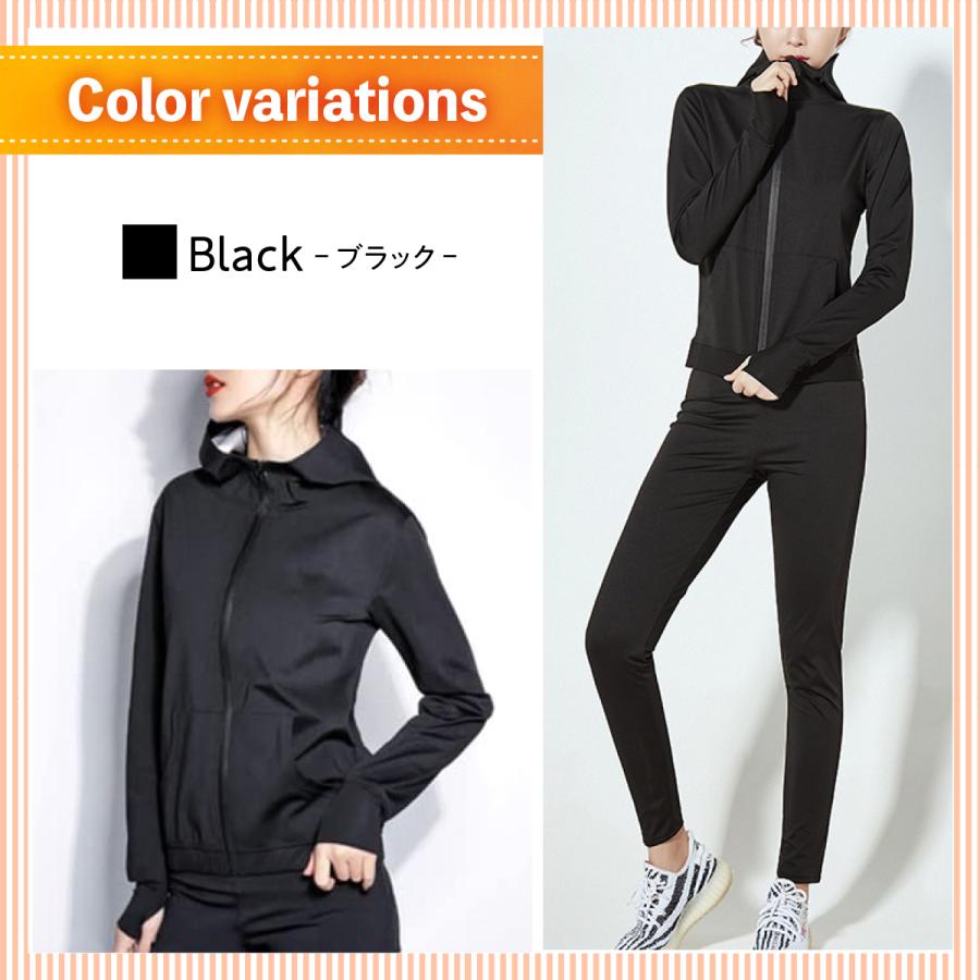 サウナスーツ レディース 上下 2点 セット 伸縮 コンプレッション 大きいサイズ M L XL 2XL 3XL ダイエットスーツ スポーツウェア | ブランド登録なし | 08