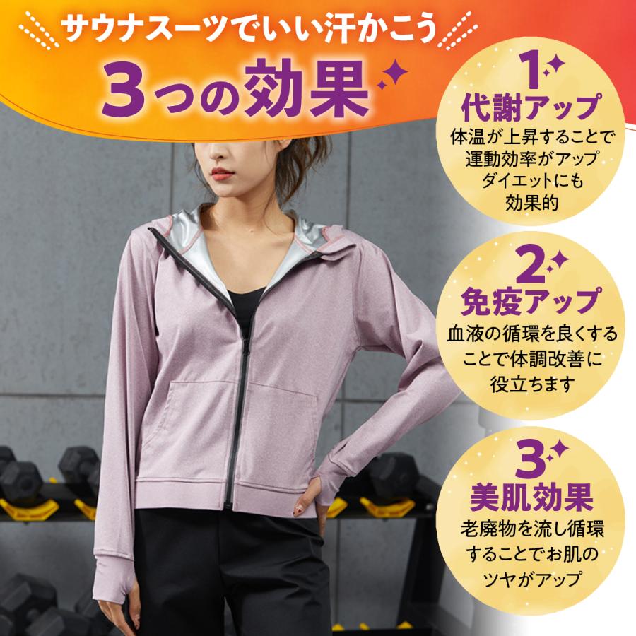 サウナスーツ レディース 上下 2点 セット 伸縮 コンプレッション 大きいサイズ M L XL 2XL 3XL ダイエットスーツ スポーツウェア | ブランド登録なし | 02