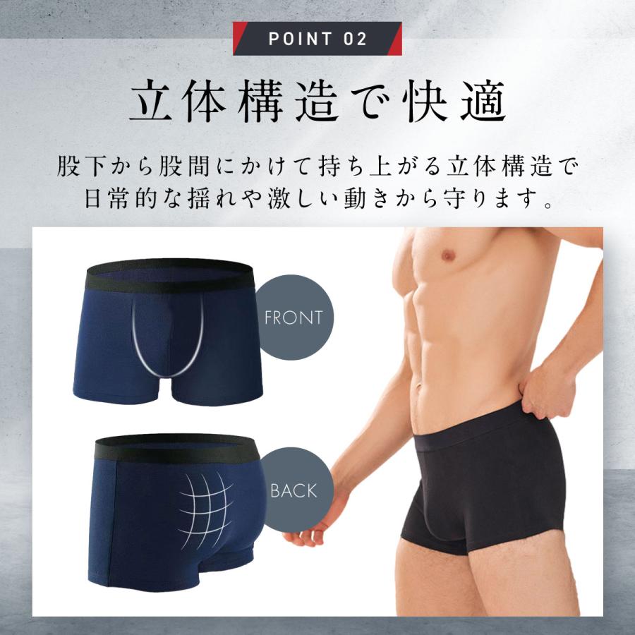 ボクサーパンツ メンズ セット 下着 メンズ下着 4枚セット ボクサーブリーフ パンツ下着 伸縮 通気性 立体構造 無地 パンツ | ブランド登録なし | 04