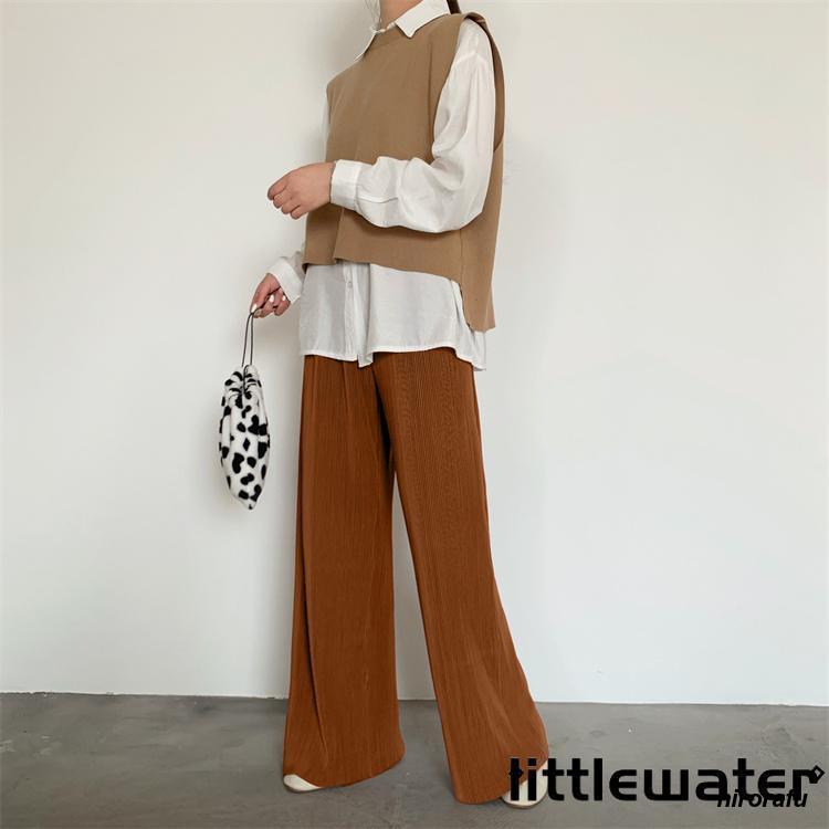 プリーツパンツ セルフカットプリーツワイドパンツ レディース プリーツパンツ セルフカットプリーツワイドパンツ レディース
