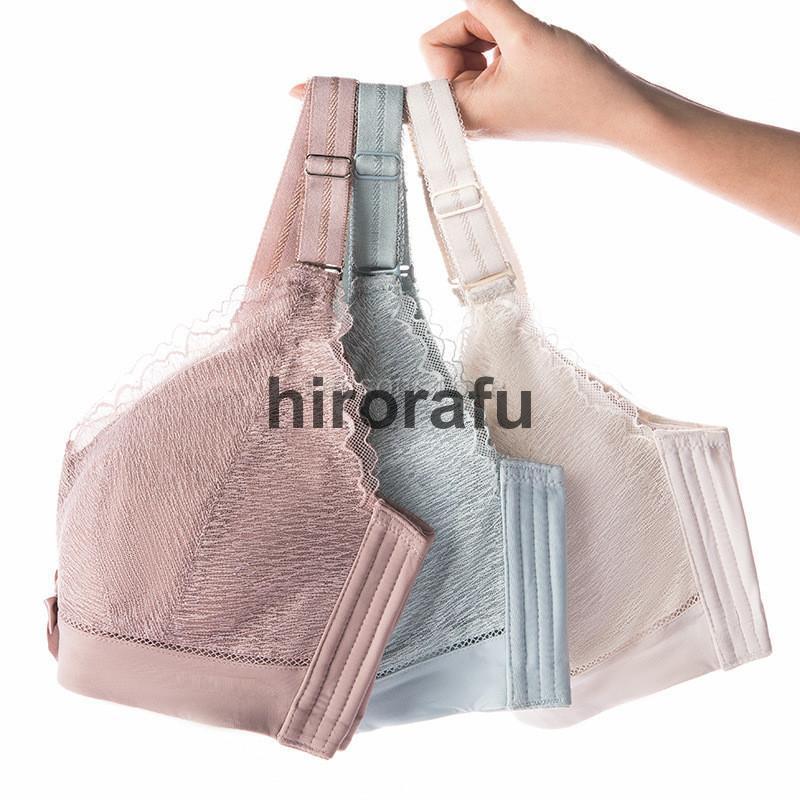 授乳ブラジャー インナー 下着 授乳用 ブラジャー ハーフトップ レディース ノンワイヤー ストラップオープン 前開き レース マタニティブラ 脇肉押え 補正下着｜hirorafu-store｜02