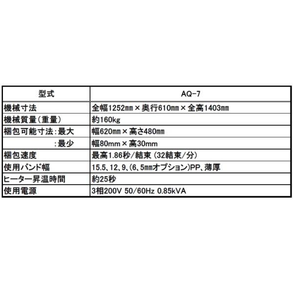 梱包機 ストラパック 全自動梱包機 AQ-7(3相200V普及型 梱包機 ストラパック 全自動梱包機 AQ-7(3相200V普及型
