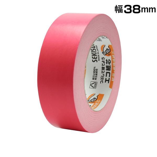 クラフトテープ 梱包 梱包資材 梱包テープ セキスイ カラークラフトテープNO.500WC 赤 38mm×50m 60巻入 500WC38