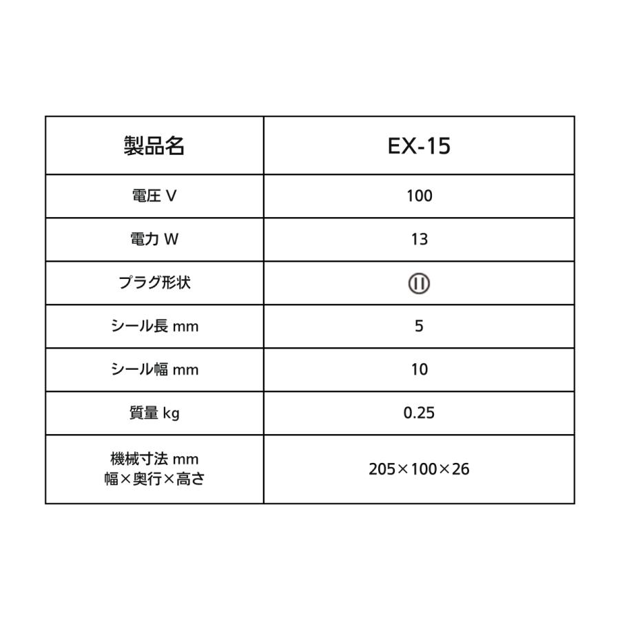 富士インパルス 発熱式ポイントシーラー EX-15 PE袋用 : ぷちぷち