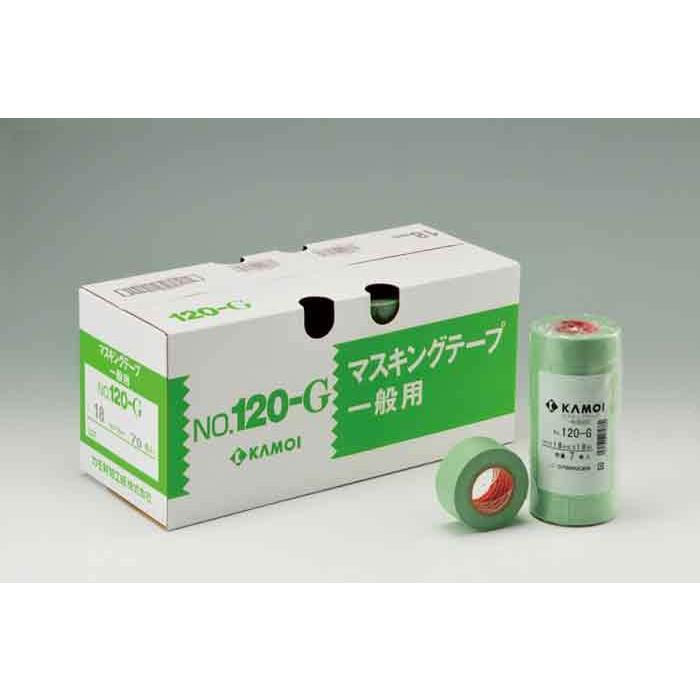 広島工具 カモ井No.120Gマスキングテープ 紙粘着テープ 18mm巾（70巻