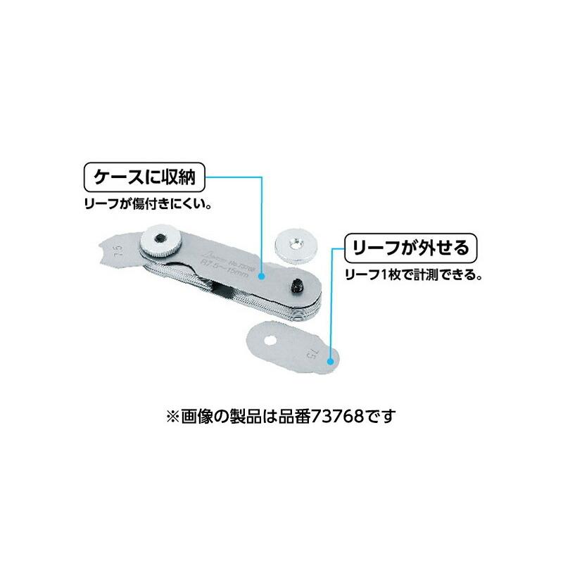 ラジアスゲージ A R1〜7 34枚組 73767 広島工具 シンワ測定