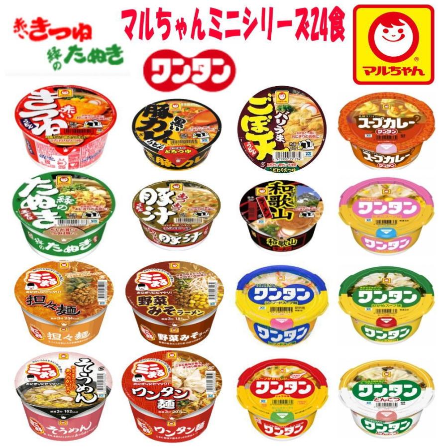 東洋水産 マルちゃん ミニうどん ミニラーメン ワンタン アソート24個