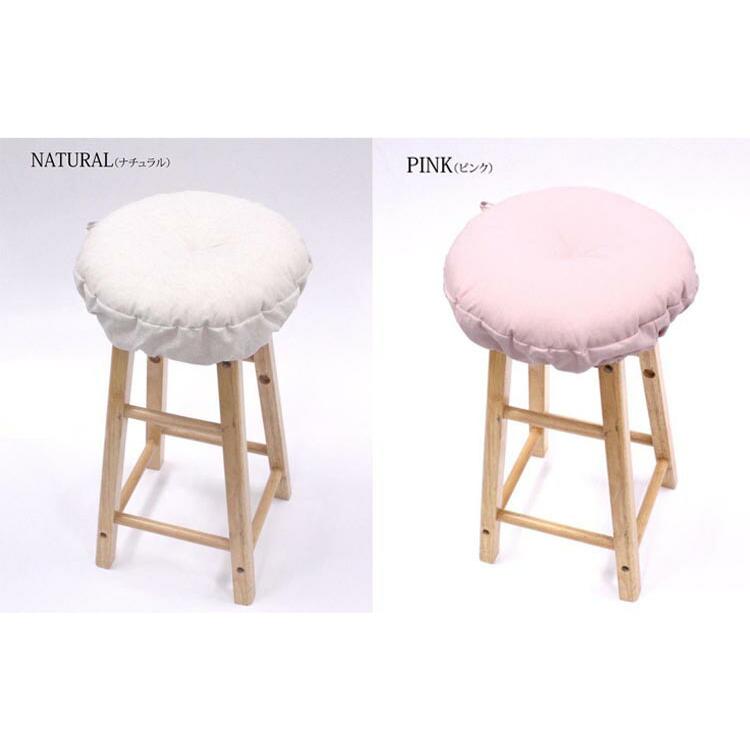 クッション 椅子用 丸 スツール リネン混クッション カバー 丸型38cm