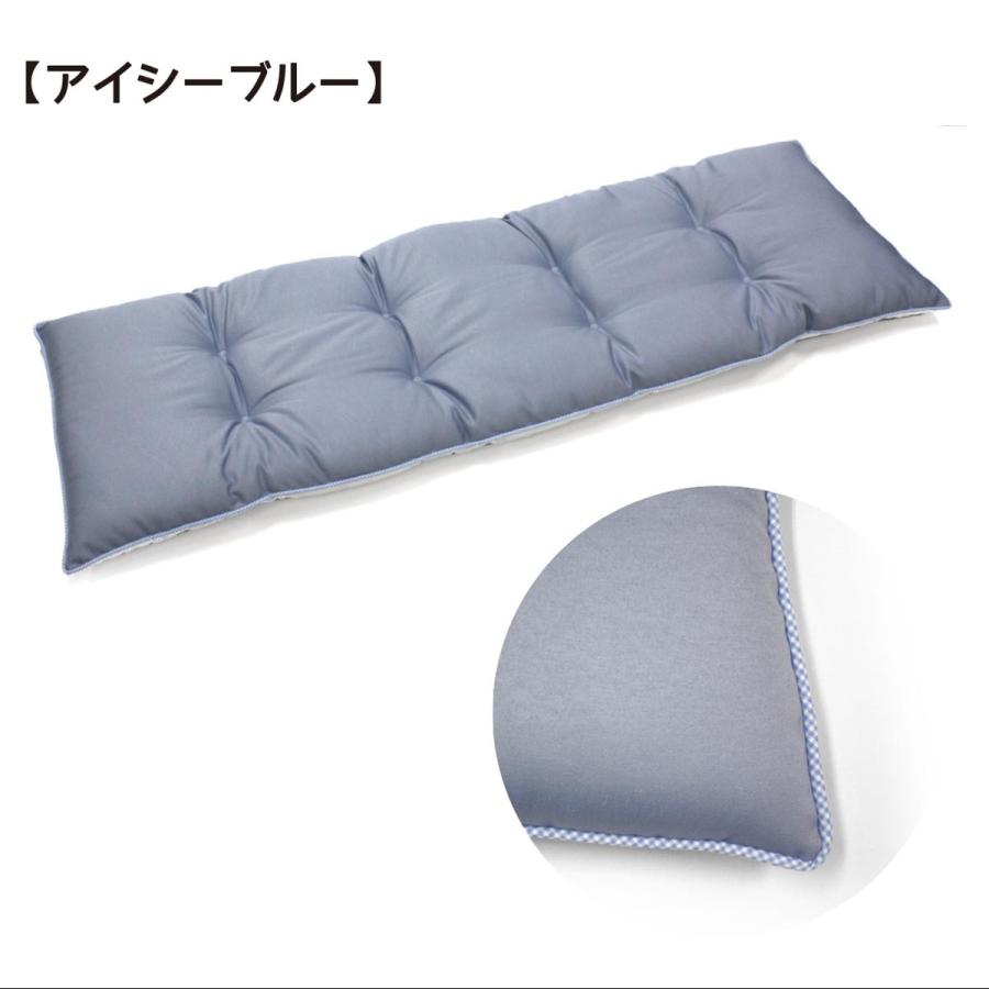 デニム無地 ロングクッション 日本製 48×140cm 撥水加工 洗える綿入り