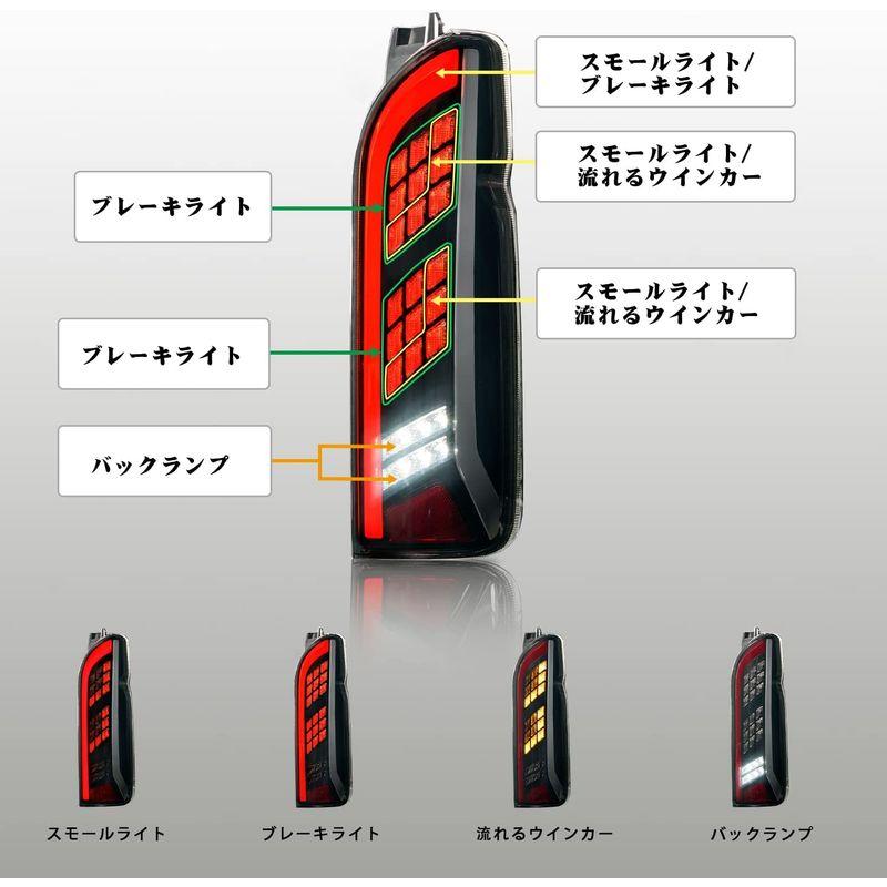 トヨタ ハイエース レジアスエース 200系 1ー6型 テールランプ全LED