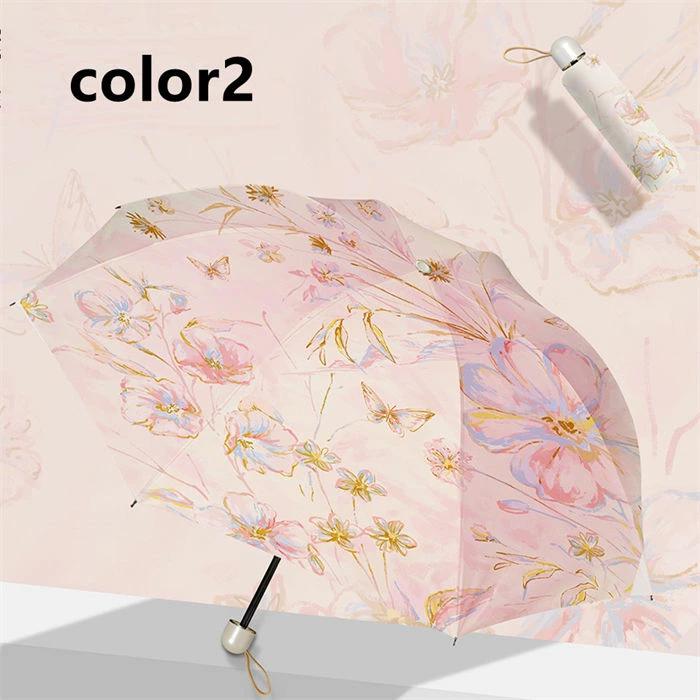 8本傘骨 折りたたみ 傘 軽量 折り畳み傘 UVカット 紫外線対策 日焼け対策 レディース 雨傘 日傘 晴雨兼用 大人 子供 撥水 梅雨 通勤 通学 キレイめ 花柄 総柄 | ブランド登録なし | 05