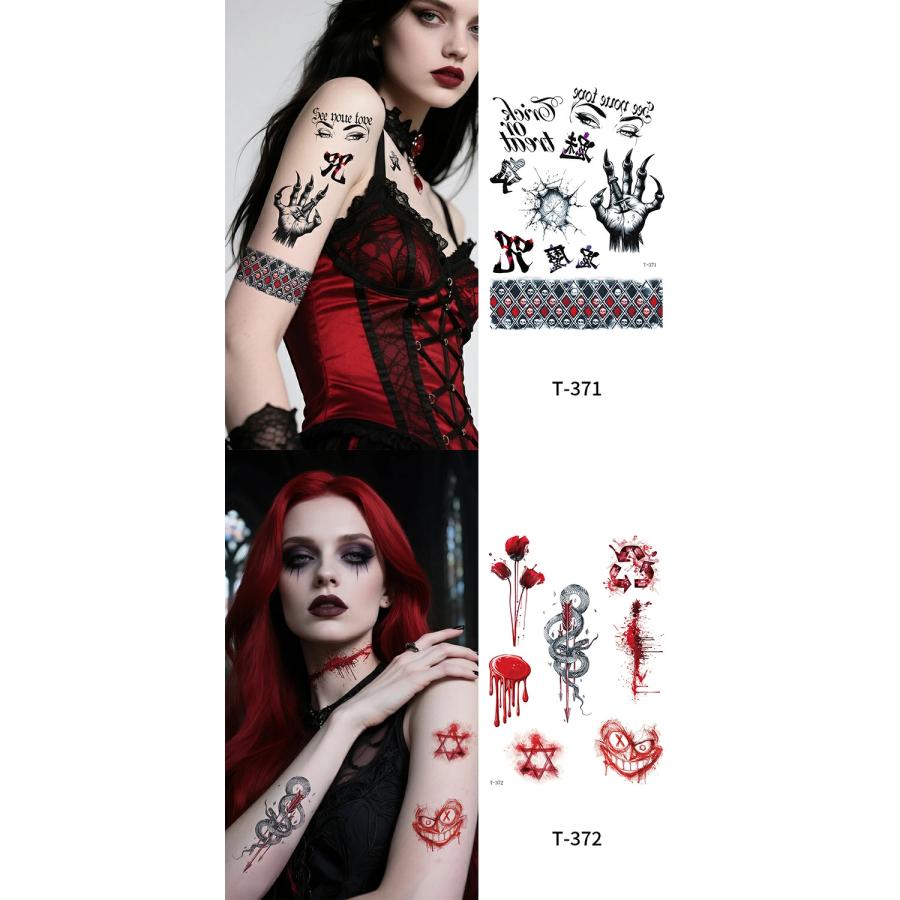 アメリカ☆フェイスタトゥー☆女の子編。ハロウィン Supperb® テンポラリータトゥー - ハロウィンフェイスタトゥー