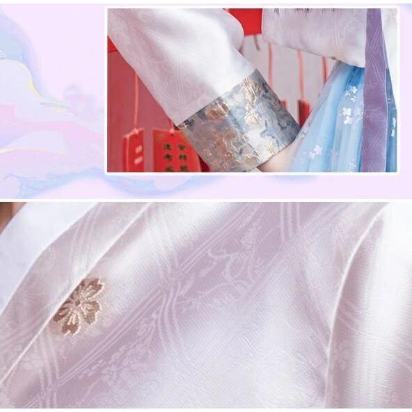 韓服 チマチョゴリ 女性 大人用 韓国風ドレス 白長袖ブラウス 星