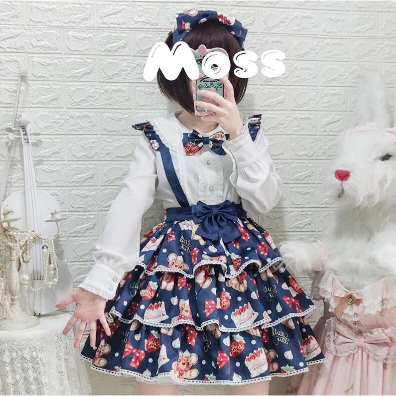 ロリータジャンスカ ワンピース くま スイーツ 甘ロリ りぼん うさぎ ロリータジャンスカ ワンピース くま スイーツ 甘ロリ りぼん