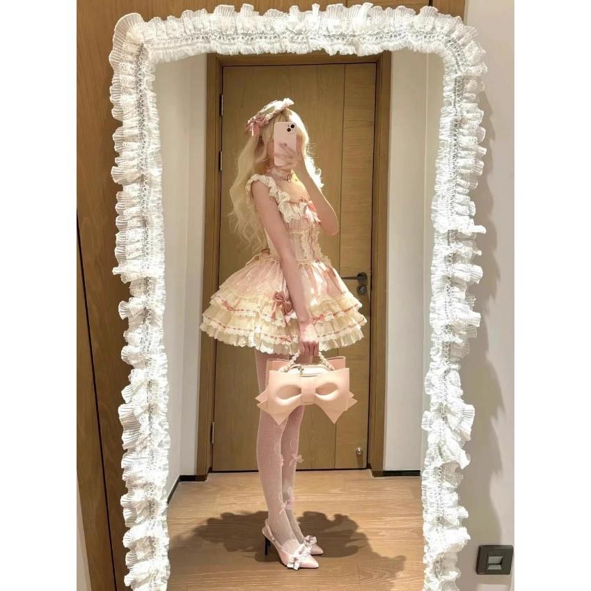 ロリータ ドレス ピンク 可愛い お姫様 ワンピース ショート丈
