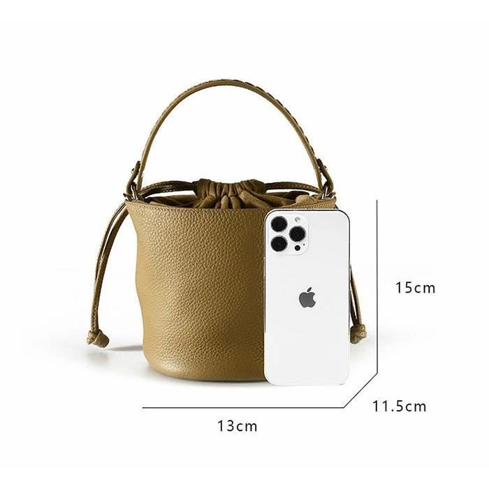 本革バケツ型ハンドバッグ 本革 蓋付きバケツ型ハンドバッグ＆ショルダーバッグ | iichi