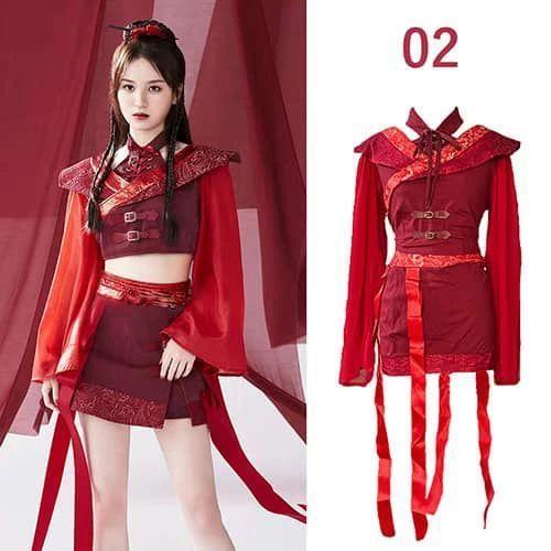 最終お値下げ！新品タグ付き　ベリーダンスオリエンタル衣装　セットアップ赤 楽天市場】ダンス衣装 セクシー 中華風 龍柄 赤 DS演出服