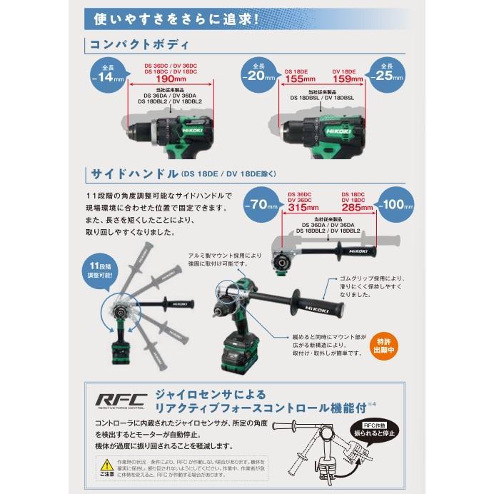 HiKOKI ハイコーキ コードレス振動ドリル DV36DC(NN) 本体のみ HiKOKI ハイコーキ コードレス振動ドリル DV36DC(NN) 本体のみ