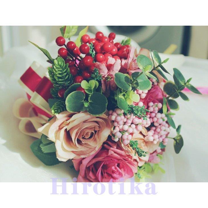 福袋 贈答品 二次会 結婚式 ブライダル ウエディングブーケ 造花 ブライダルブーケ 手作り ブーケ 花嫁 アレンジメント ウェディング用 造花 ローズ 結婚式 ブートニア 安い ウエディングブーケ 生花 Colegioellenwhite Edu Sv