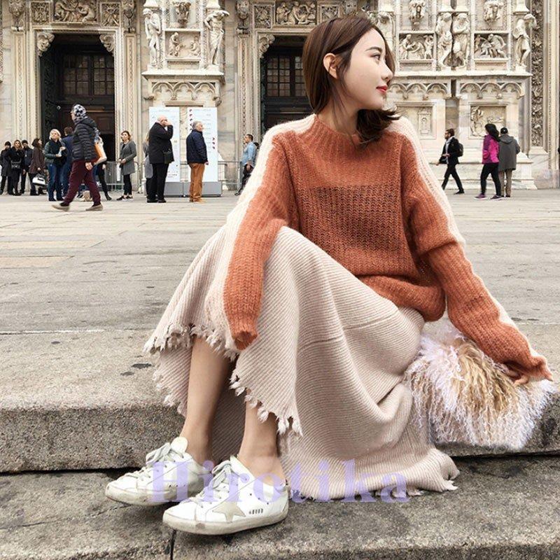 ボトムス レディース 秋冬 ロングスカート ゆったり 無地 膝下丈 プリーツ フリル ハイウエスト ゴムウエスト ニット フレア Aライン 暖かい グ Qdxz11 Bjm ヒロチカストア 通販 Yahoo ショッピング