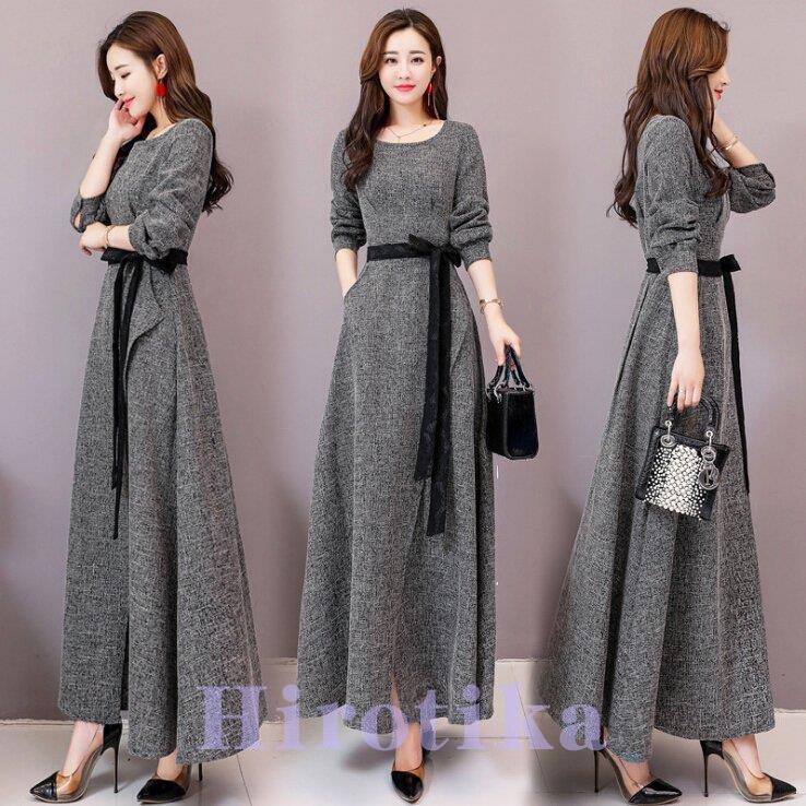 マキシワンピース 秋冬 上品 ワンピース レディース 裏起毛 オシャレ Aライン ワンピ ロングワンピース 40代 呼ばれ 通勤 着痩せ 30代50代 S Tsu14lyq30 ヒロチカストア 通販 Yahoo ショッピング