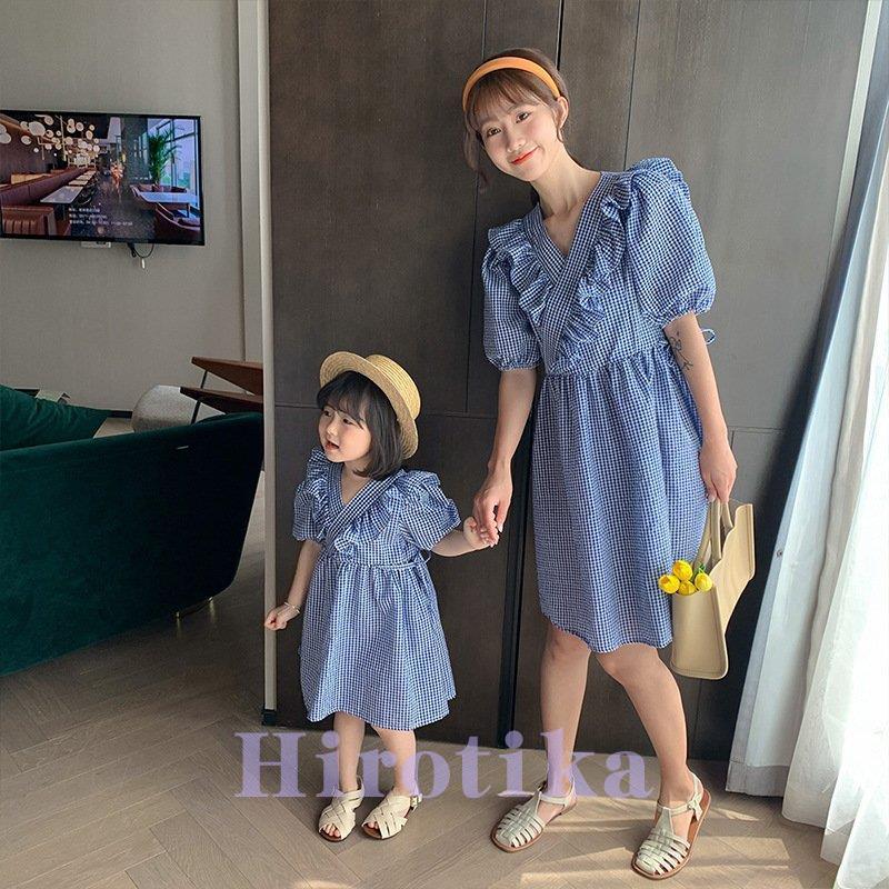 21ママとお揃い 娘とペアルック ママリンクコーデ 親子お揃い 半袖 ワンピース 女の子 子供服 夏 シンプル おしゃれ カジュアル おでかけ お揃い 韓国子供服 S Tsu09fami196 ヒロチカストア 通販 Yahoo ショッピング
