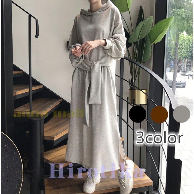 ワンピース レディース パーカーワンピース 長袖 ロングワンピ おしゃれ 着痩せ カジュアル 体型カバー 通勤 Ol お出かけ 春秋物 30代 40代 50代 60代コーデ その他 予約販売 5 10営業日発送致します
