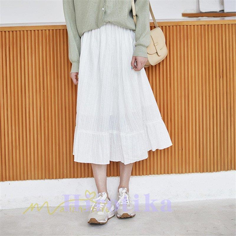 白スカート レディース 女性着 ボトムス カジュアル 21 春夏 新作 コーデ ボトムス レディース 韓国風 無地 フレア 通勤通学 コットン フリーサイズ ホワイト Wi Setsu06cq3 ヒロチカストア 通販 Yahoo ショッピング
