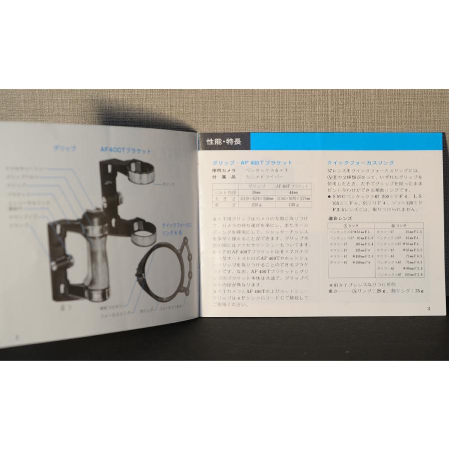 ペンタックス6×7 TTL、55/f4、90/f2.8、165/f2.8取説、