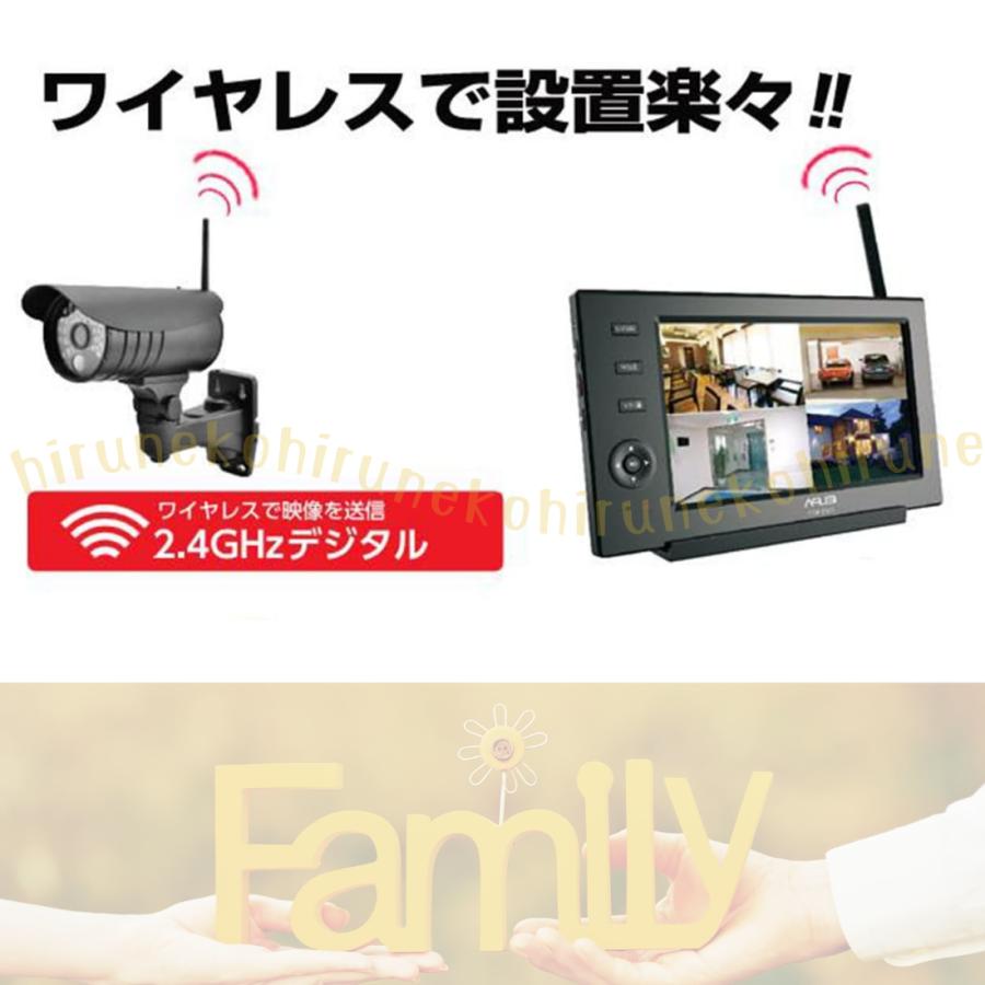 ELPA エルパ ワイヤレス 防犯カメラ モニターセット 屋外監視