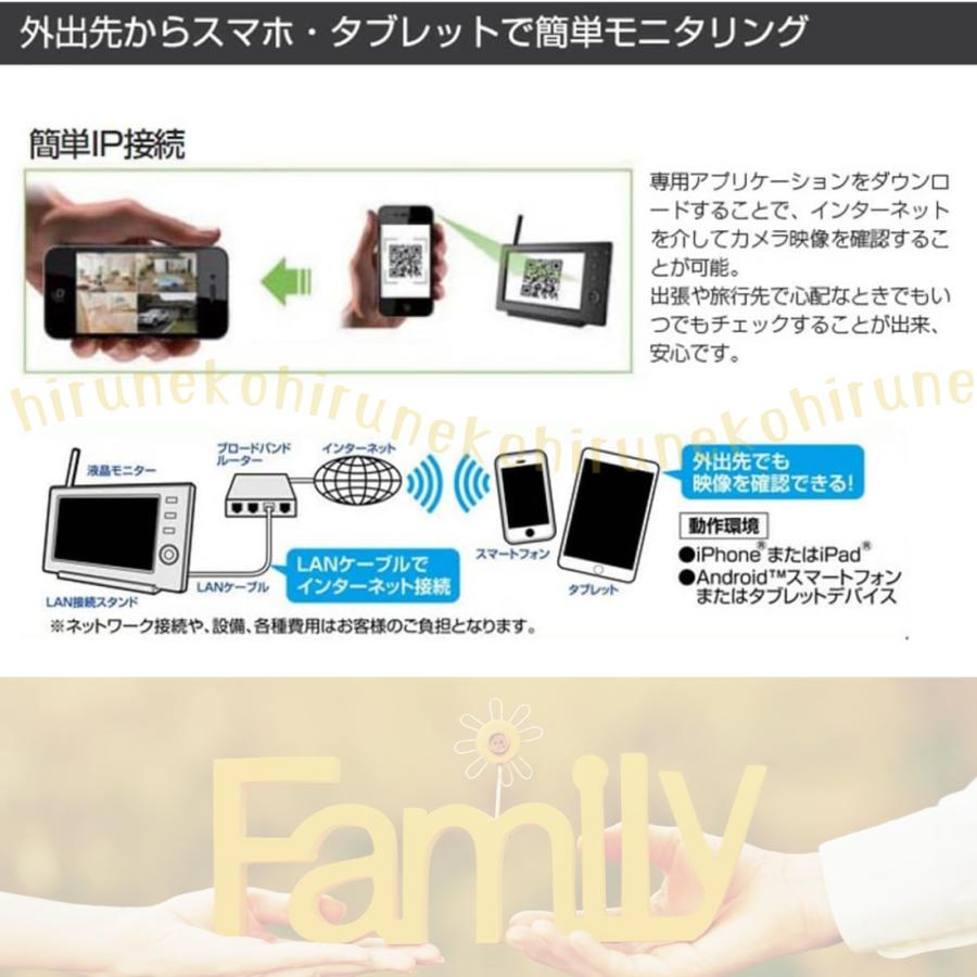ELPA（エルパ） ワイヤレス 防犯カメラ モニターセット 屋外監視カメラ