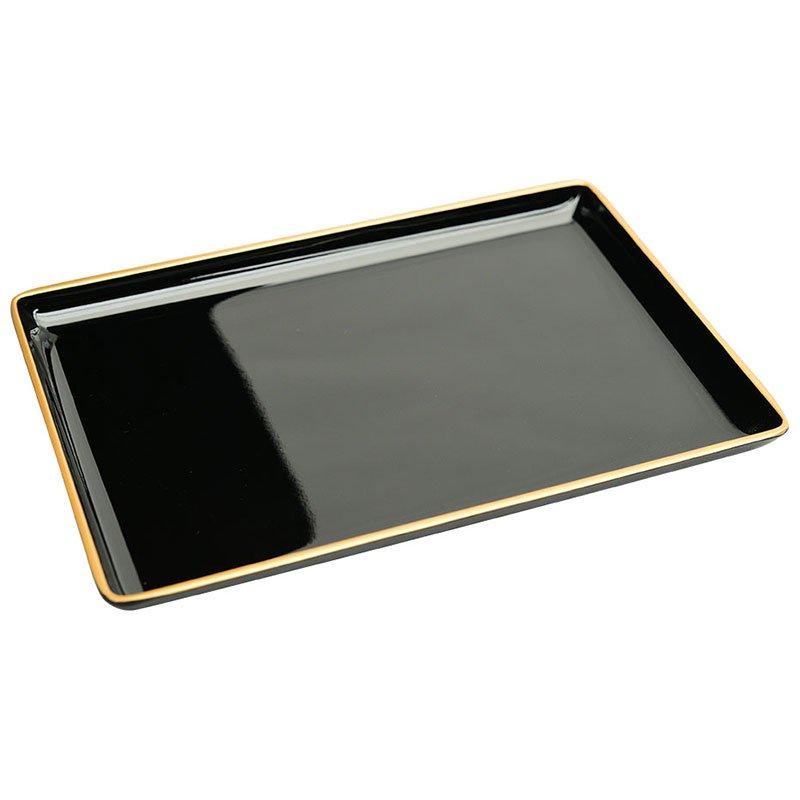 両面盆　表金　裏黒　10枚セット 名刺盆 黒フチ金 お布施 乗せる お盆 おぼん : 仏壇・位牌・神棚 ひる