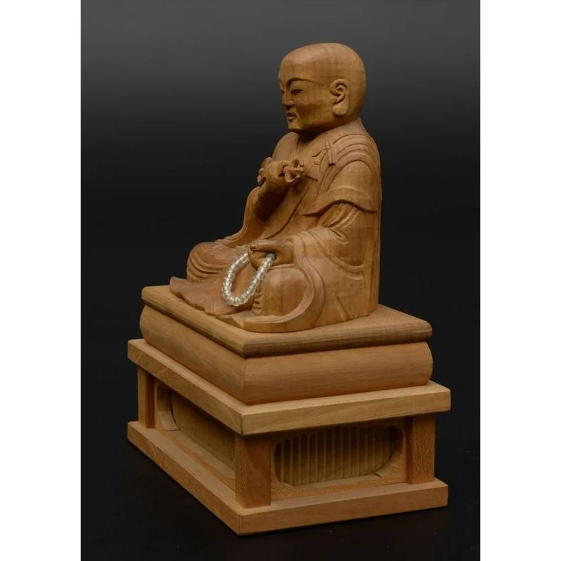 仏像 ご本尊 御本尊 真言宗 白檀 桜製 弘法大師 座像 2.5寸 四角台座 