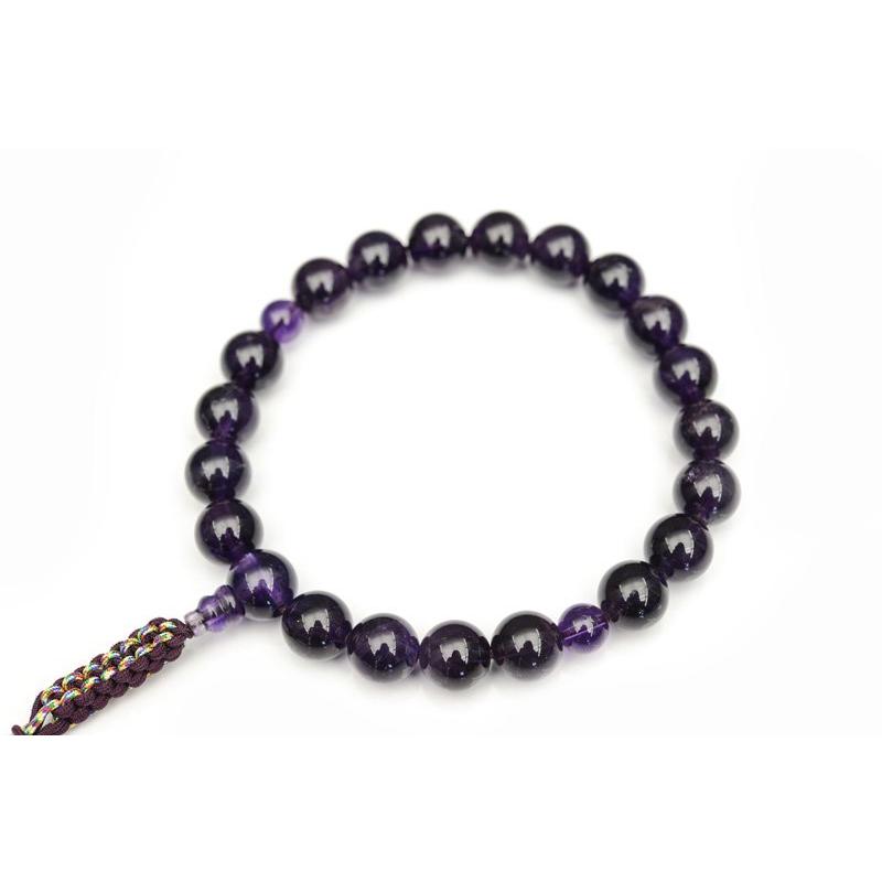 片手念珠・略式数珠 紫水晶 男性用 紐房 : 仏壇・位牌・神棚 ひるた