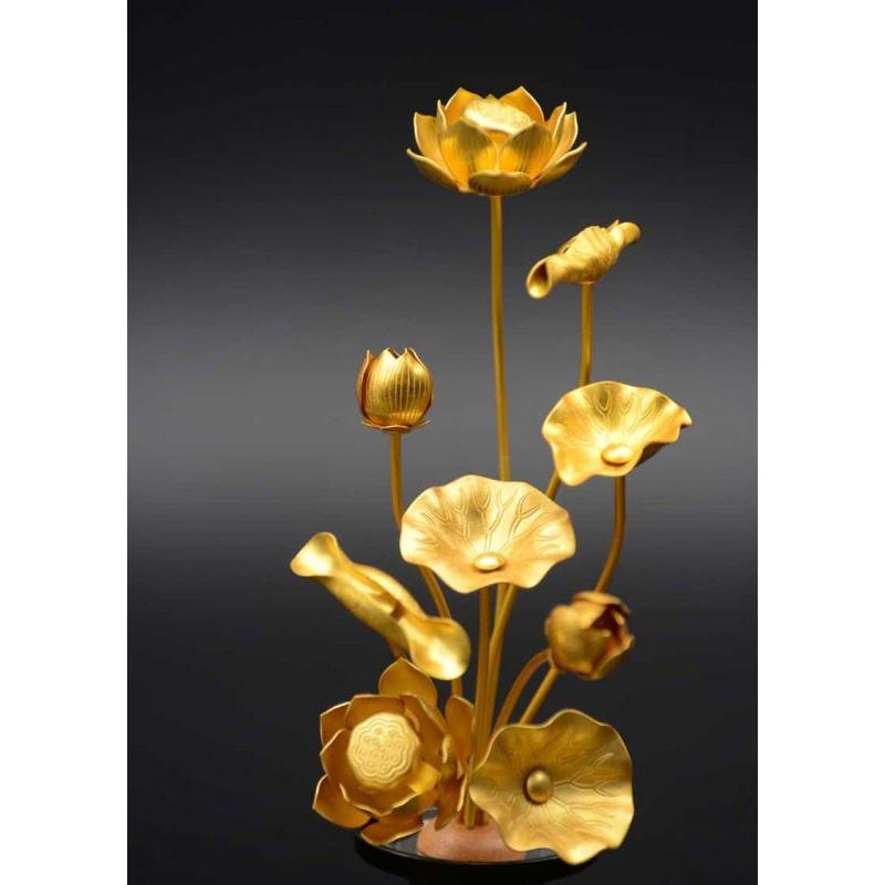 常花 仏具 常花蓮華 金蓮華 7号9本立て 軽合金 消金
