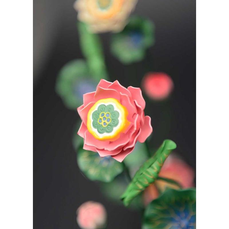 常花 仏具 常花蓮華 8号9本立て 軽合金 極彩色 1対 : 仏壇・位牌