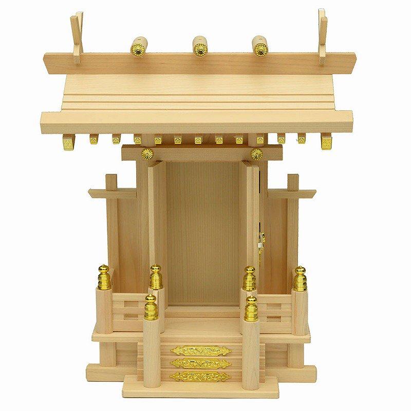 神棚 中神明 神棚一社 桧木 年末年始 お正月 新築 一社 八足台 シンプ