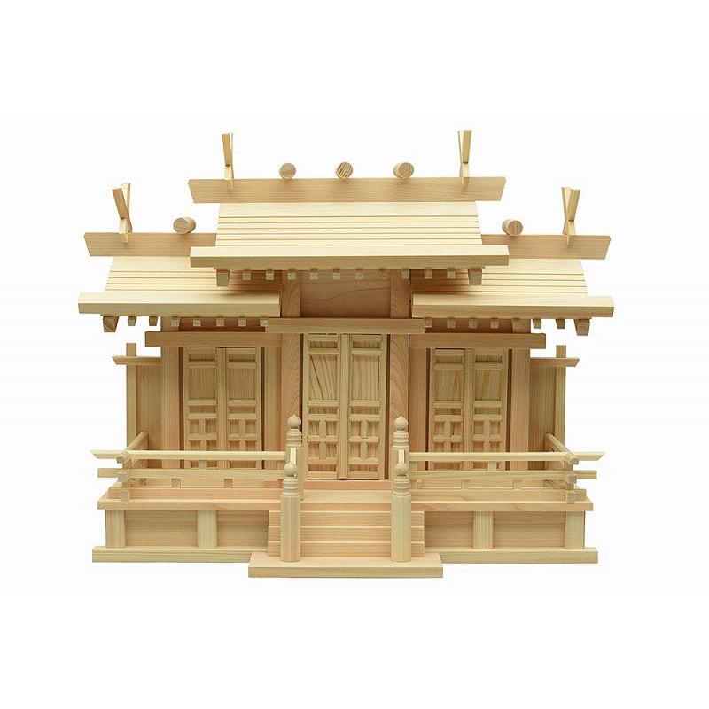 古民具 神棚 祠 ミニ神殿 木製 トタン屋根 古道具 レトロ 神棚 屋根違い三社 唐戸 東濃ひのき 小 年末年始 お正月 新築 三社 八
