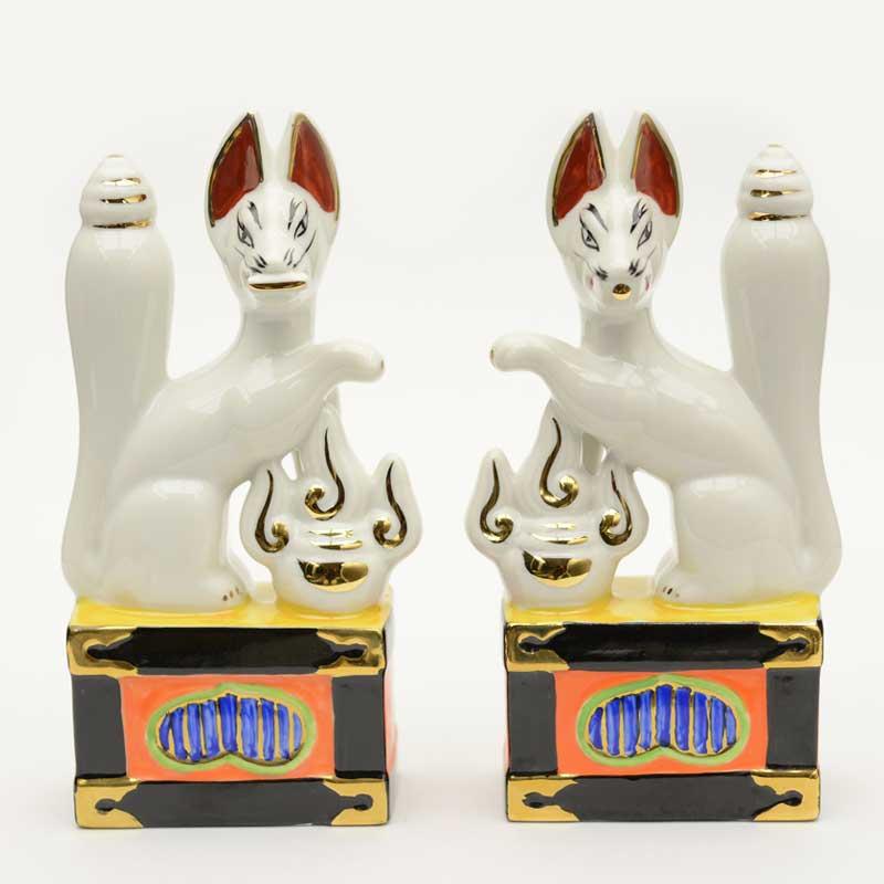神具 神狐 6.0寸 1対 稲荷きつね キツネ お稲荷さん : 仏壇・位牌
