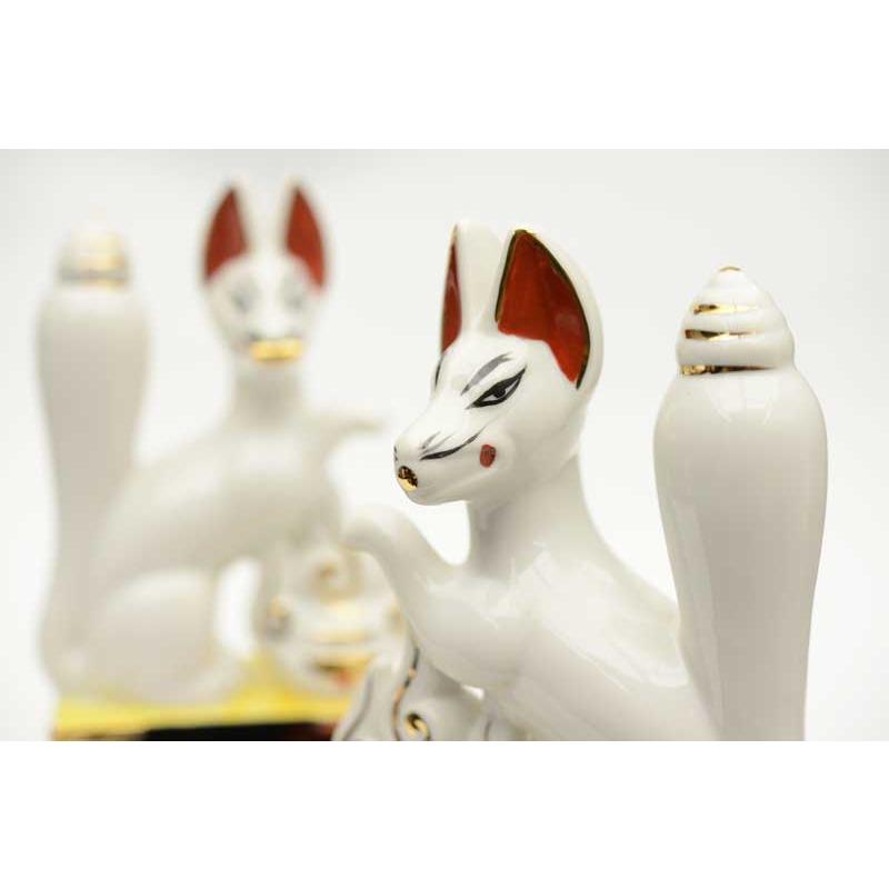 神具 神狐 8.0寸 1対 稲荷きつね キツネ お稲荷さん : 仏壇・位牌