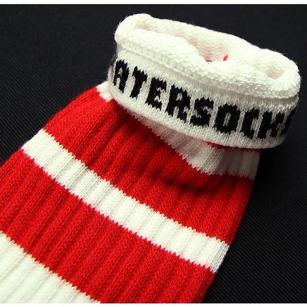 SkaterSocks (スケーターソックス) ロングソックス 靴下 Knee high White tube socks with Red