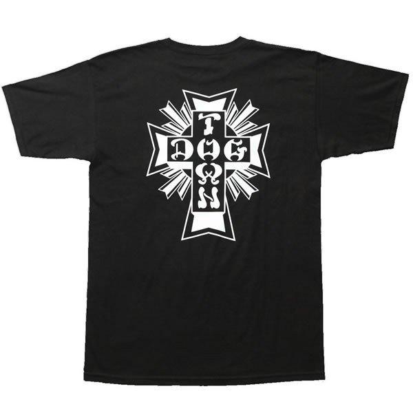 Dogtown Skateboards (ドッグタウン) Tシャツ Cross Logo T-Shirt Black / White スケボー SKATE SK8 スケートボード HARD CORE｜his-hero-is-black｜02