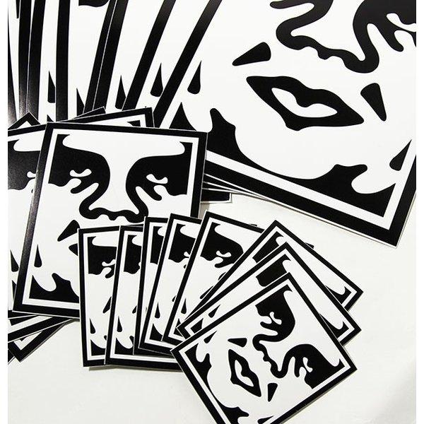 OBEY (オベイ) ステッカー シール (4サイズ26枚セット) Sticker Pack 2 Icon Face Assorted White×Black スケボー SKATE SK8 スケートボード PUNK｜his-hero-is-black｜03