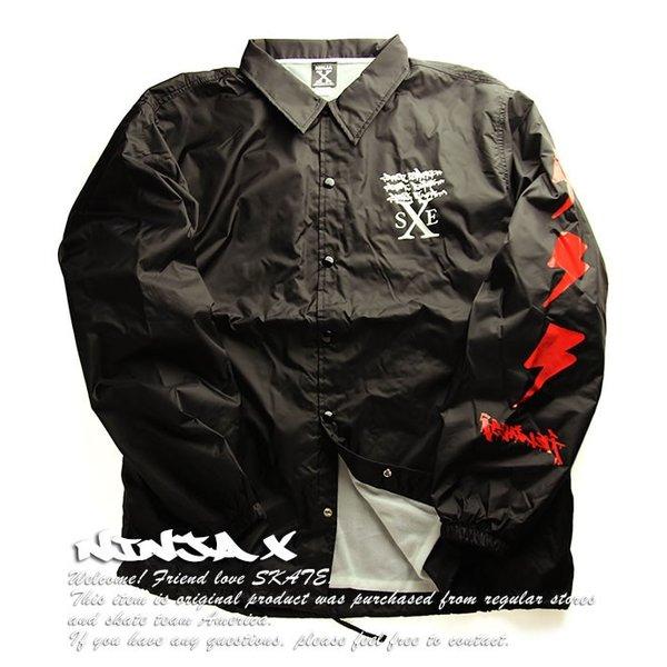 NINJA X コーチジャケット Straight Edge Coach jacket Original 2018 ニンジャエックス Black  スケボー SKATE SK8 スケートボード HARD CORE PUNK ハードコア