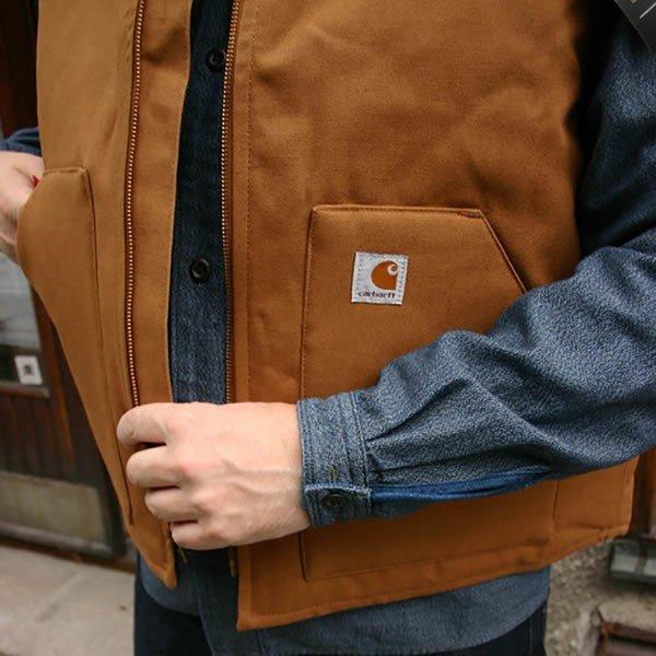 CARHARTT (カーハート) US ベスト ジャケット M Duck Vest BROWN (V01)｜his-hero-is-black｜09