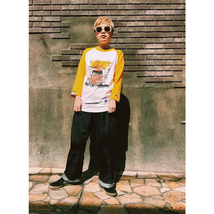 50s/ベースボールシャツヴィンテージ/ラグランスリーブ黒×赤ツートンカラー希少 Champion（チャンピオン） US ベースボールシャツ 8分袖 ラグランT